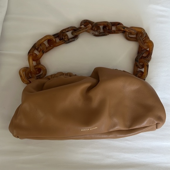 SOLD on Vestiaire Collective Mansur Gabriel Twist Mini Cloud Clutch With Chain - Picture 5 of 9